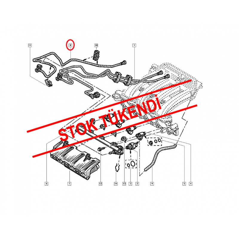 RENAULT CLİO II MEGANE 1 SCENİC 1 KANGOO 1.6 16v YAKIT BORUSU 8200199856
