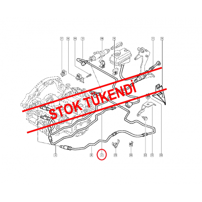 RENAULT LAGUNA 2 HİDROLİK DEBRİYAJ HORTUMU 8200275590 - 8200700581