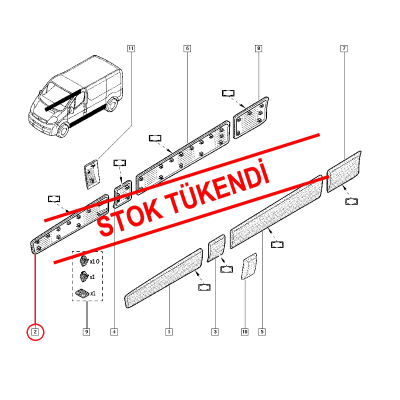 RENAULT TRAFİC 2 - II KAPI BANDI ÖN SAĞ 8200036086