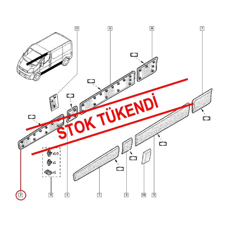 RENAULT TRAFİC 2 - II KAPI BANDI ÖN SAĞ 8200036086