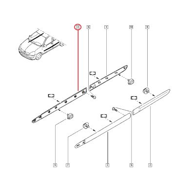 RENAULT CLİO 2 KAPI BANDI ÖN SAĞ 7700410279