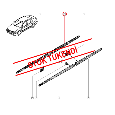 RENAULT MEGANE 1 1998-2002 KAPI BANDI ARKA SAĞ 7700430880
