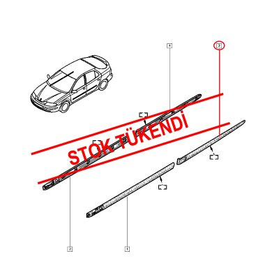 RENAULT LAGUNA 2 - II KAPI BANDI SİYAH ARKA SOL 7701060402