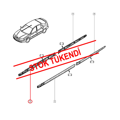 RENAULT LAGUNA 2 - II KAPI BANDI SİYAH ÖN SAĞ 7701060404