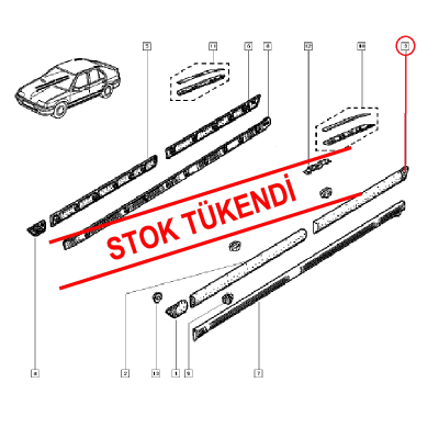 RENAULT 19 KAPI BANDI ARKA SOL 7702253077