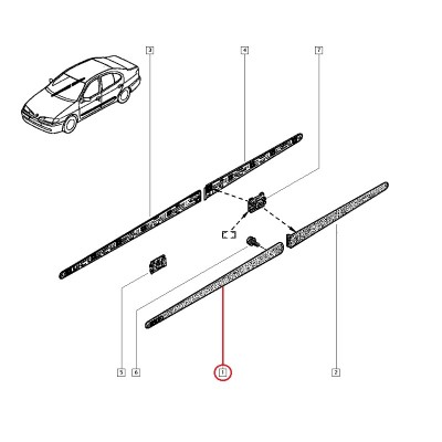 RENAULT MEGANE 1 1998-2002 KAPI BANDI ÖN SOL 7700430881 (YERLİ)