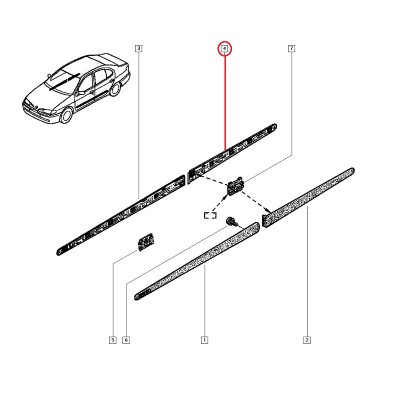 RENAULT MEGANE 1 1998-2002 KAPI BANDI ARKA SAĞ 7700430880 (YERLİ)