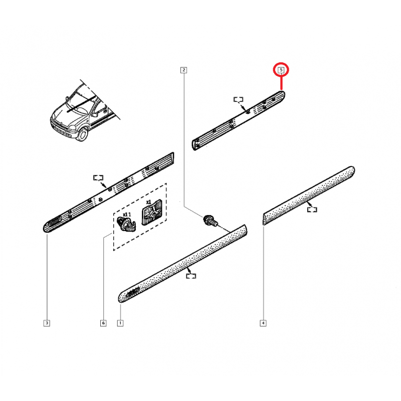 RENAULT KANGOO KAPI BANDI ARKA SAĞ 8200389360 (YERLİ)