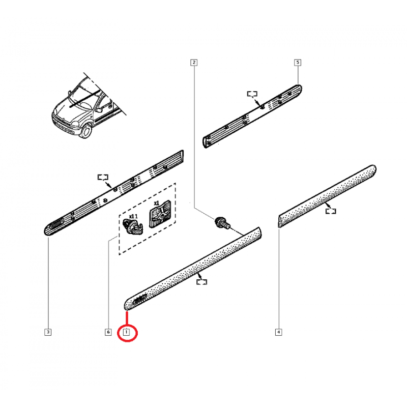 RENAULT KANGOO KAPI BANDI ÖN SOL 8200389340 (YERLİ)