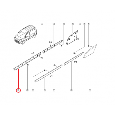 RENAULT KANGOO 3 - III KAPI BANDI ÖN SAĞ 8200439113 - 808202733R (YERLİ)