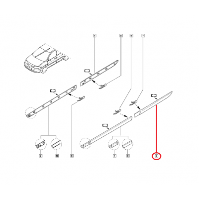 RENAULT MEGANE 2 - II KAPI BANDI ARKA SOL 7701475249 - 8200574625 (YERLİ)