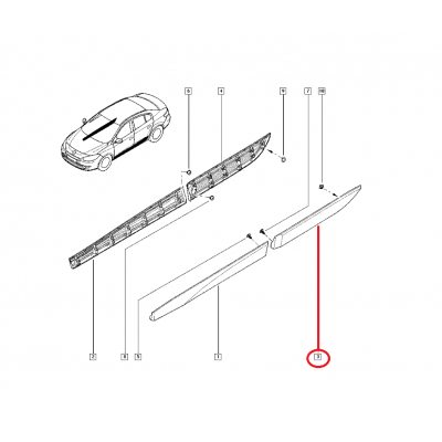 RENAULT FLUENCE KAPI BANDI ARKA SOL 828770007R (YERLİ)