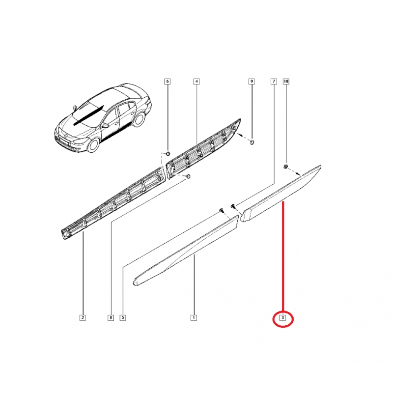 RENAULT FLUENCE KAPI BANDI ARKA SOL 828770007R (YERLİ)