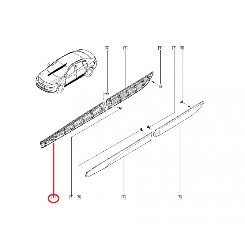 RENAULT FLUENCE KAPI BANDI ÖN SAĞ 801860015R (YERLİ)
