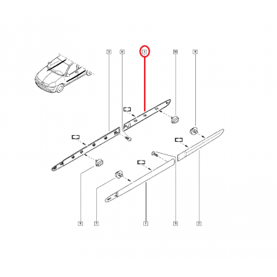 RENAULT CLİO 2 KAPI BANDI ARKA SAĞ 7700410281 (YERLİ)