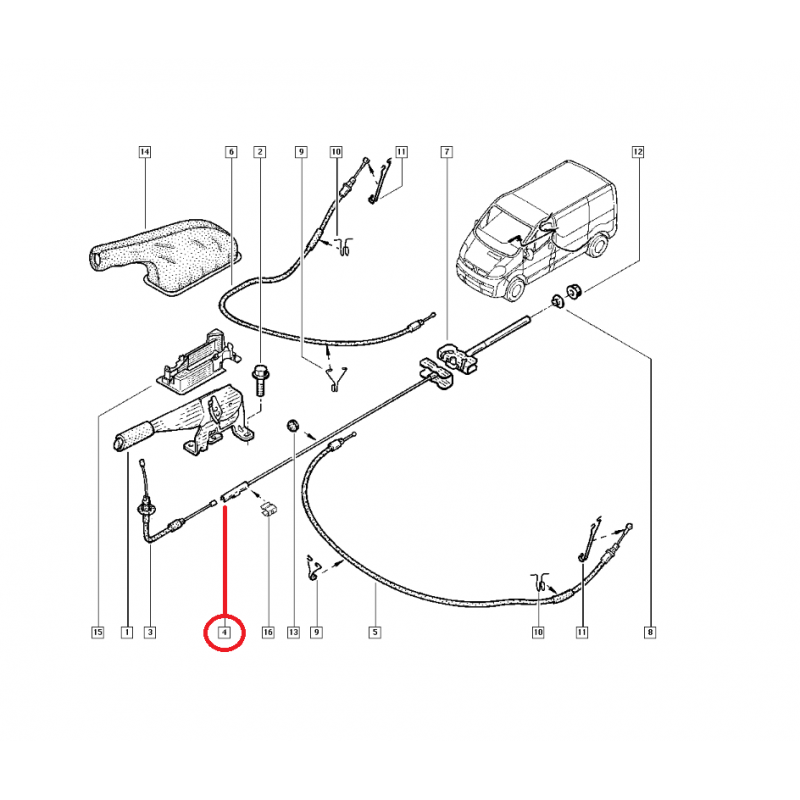 RENAULT TRAFİC 2 - II OPEL VİVARO EL FREN TELİ ORTA UZUN ŞASE 365301796R - 4420801 - 93864842 (YERLİ)