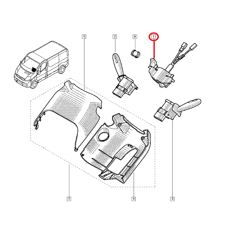 RENAULT TRAFİC 2 - II İKAZ KOL BAĞLANTI PARÇASI DİREKSİYON ZEMBEREĞİ 7701072088