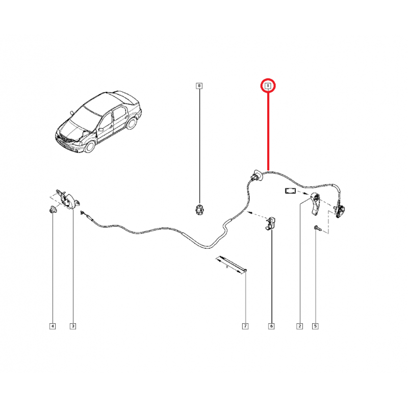 DACİA LOGAN KAPUT AÇMA TELİ 6001547330