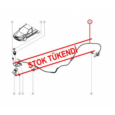 RENAULT LAGUNA 2 - II KAPUT AÇMA TELİ 2002 ÖNCESİ 8200000964