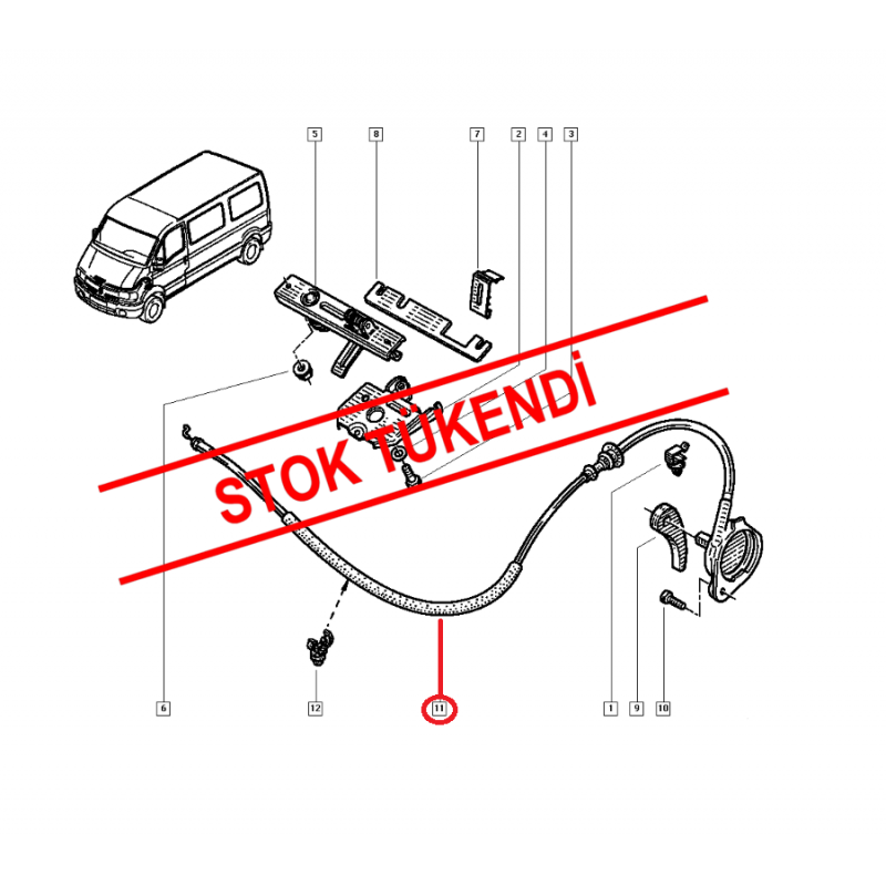 RENAULT MASTER 2 - II KAPUT AÇMA TELİ 8200763132 - 8200162705