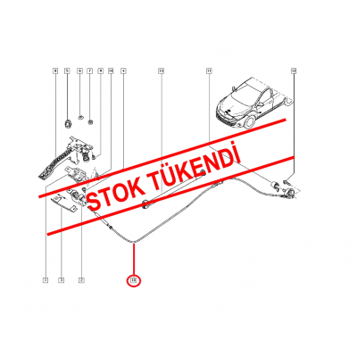 RENAULT MEGANE 3 - III SCENİC 3 - III KAPUT AÇMA TELİ 656200020R