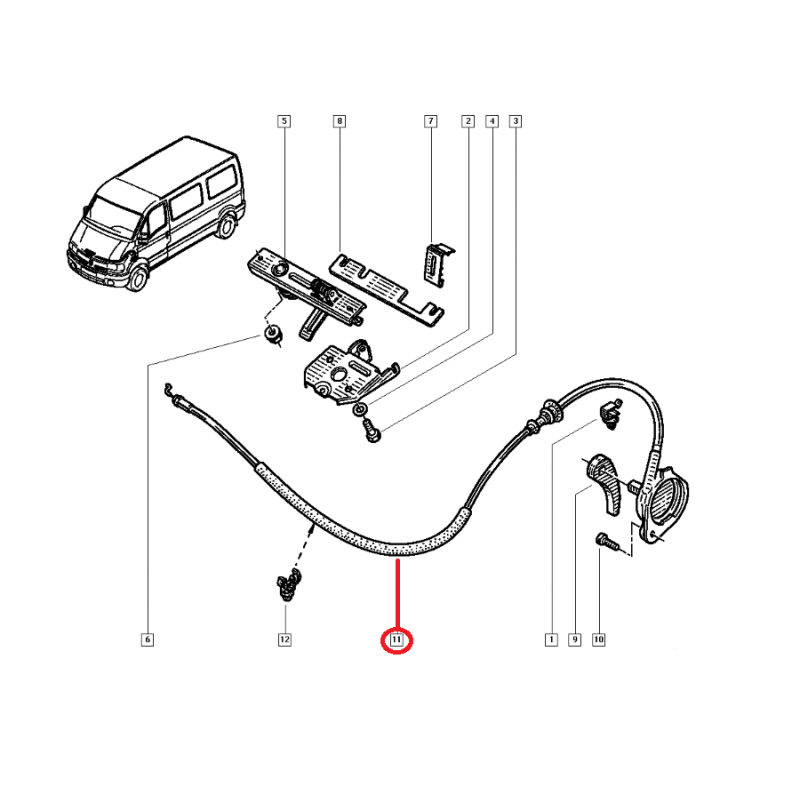RENAULT MASTER 2 - II KAPUT AÇMA TELİ 7700352477