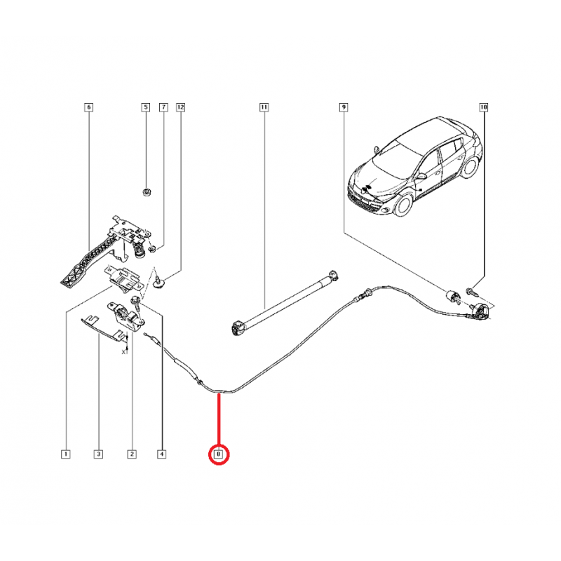 RENAULT FLUENCE KAPUT AÇMA TELİ 656200028R