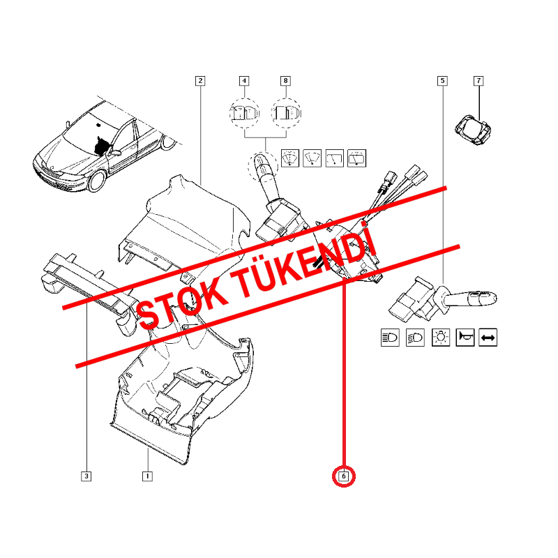 RENAULT LAGUNA 2 - II İKAZ KOL BAĞLANTI PARÇASI DİREKSİYON ZEMBEREĞİ 7701048917 - 7701048916