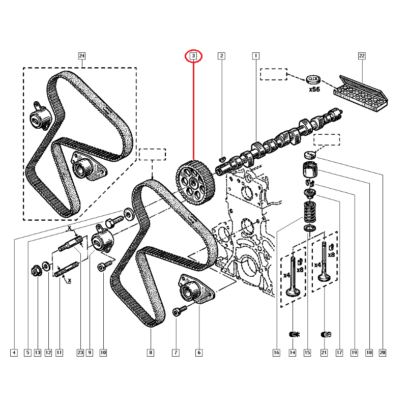 RENAULT KANGOO R9 R11 R19 1.9 F8Q F8M EKSANTRİK DİŞLİSİ 7700718509