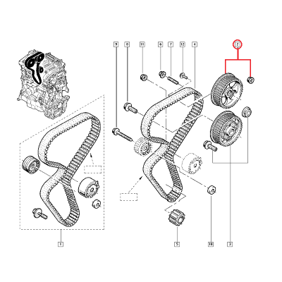 RENAULT CLİO MEGANE LAGUNA 1.4 16V K4J 1.6 16V K4M EKSANTRİK DİŞLİSİ 7701471374 - 8200020968