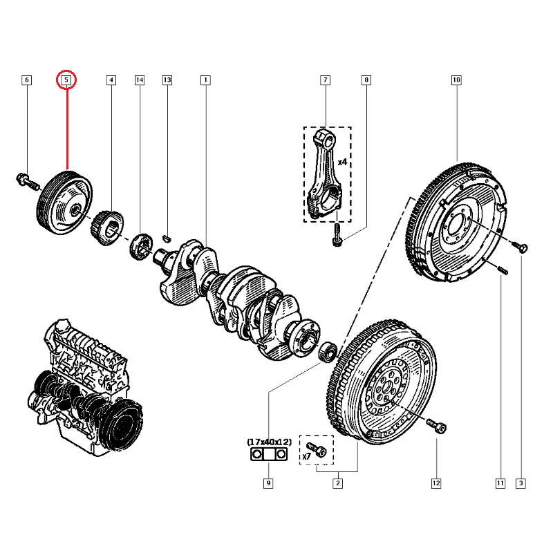 RENAULT TRAFİC 2 - II 1.9 F9Q KRANK KASNAĞI KLİMALI 8200386446