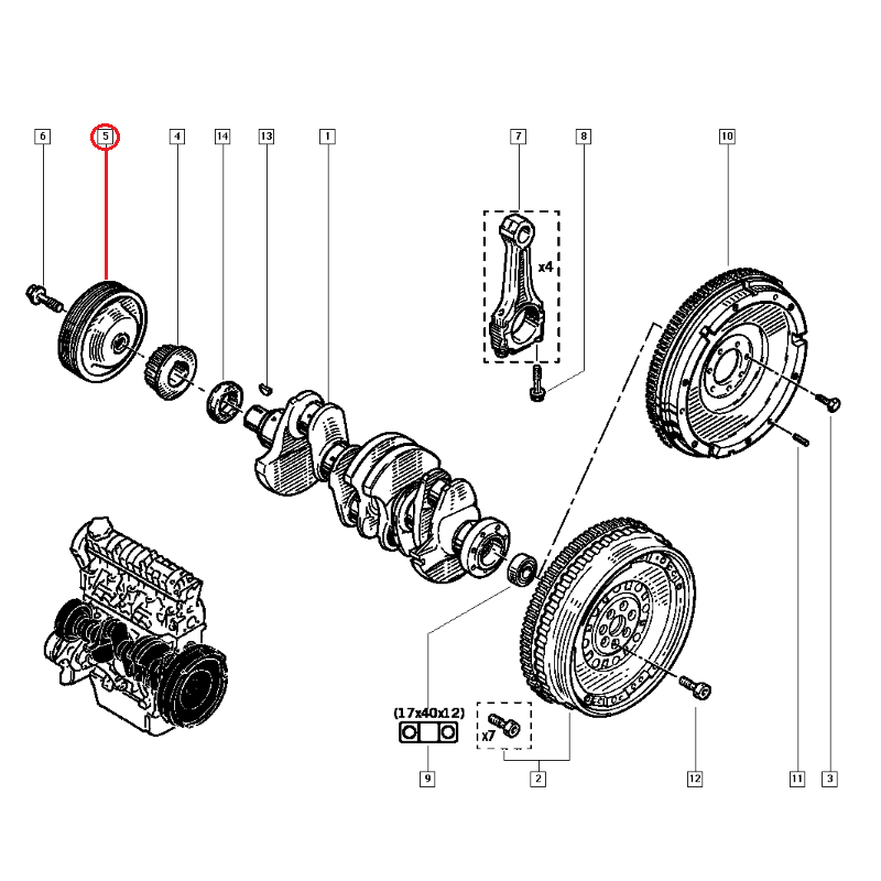 RENAULT TRAFİC 2 - II 1.9 F9Q KRANK KASNAĞI KLİMASIZ 8200386451