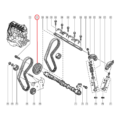 RENAULT CLİO KANGOO MEGANE 1.4 E7J EKSANTRİK DİŞLİSİ 7700739336 (BRUCKE MARKA)