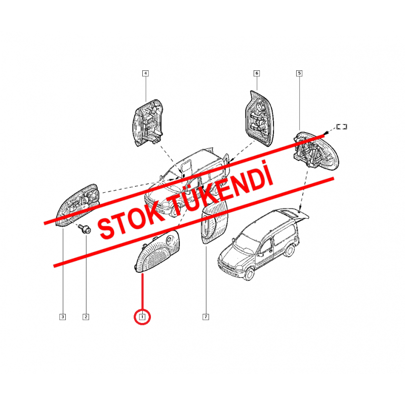 RENAULT KANGOO DIŞ KAPI KOLU ÖN SOL (DELİKLİ) 8200107367 - 7700354478