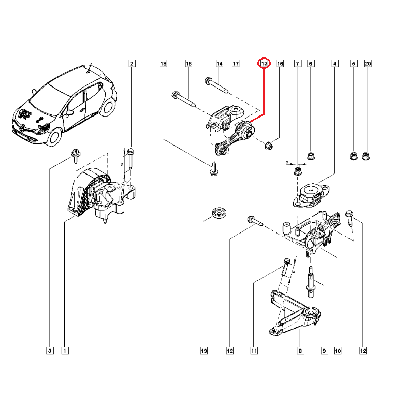 RENAULT CLİO 4 - IV SYMBOL 2 - II DOKKER STEPWAY 2 - II K9K K4M D4F H5F MOTOR TAKOZU ARKA 112381035R