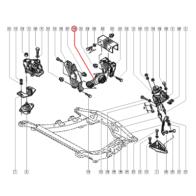 RENAULT CLİO 1 R19 EXPRESS KANGOO 1.9 F8Q MOTOR TAKOZU ARKA 7700424321