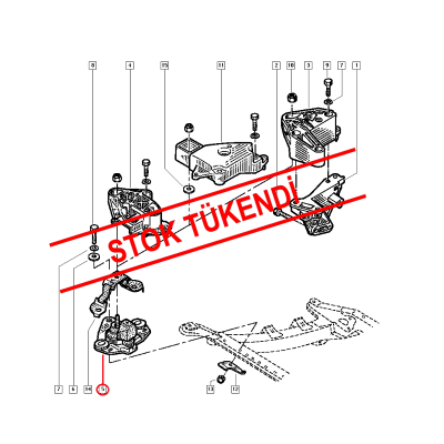 RENAULT MEGANE 1 SCENİC 1 LAGUNA 1 F8Q F3R MOTOR TAKOZU SAĞ 7700832256