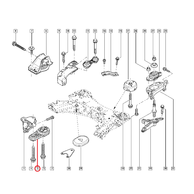 RENAULT MEGANE 2 - II 1.9 2.0 F9Q F4R MOTOR TAKOZU ARKA 8200042454