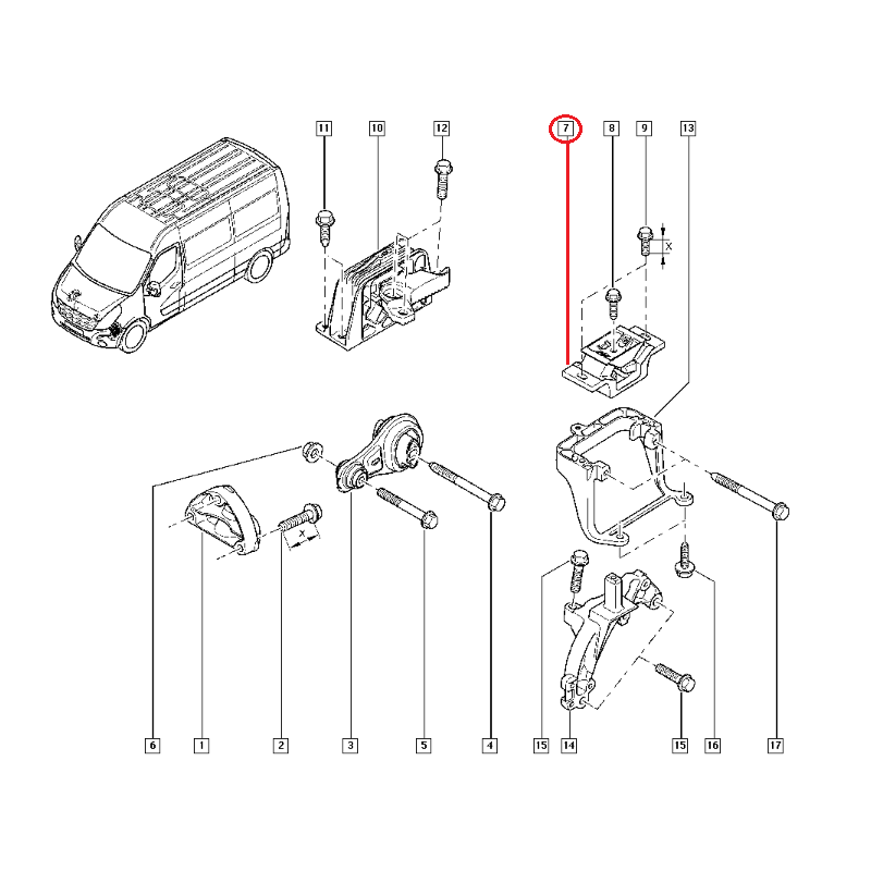 RENAULT MASTER 3 - III MOTOR TAKOZU SOL ŞANZIMAN TEK TEKER 8200676857
