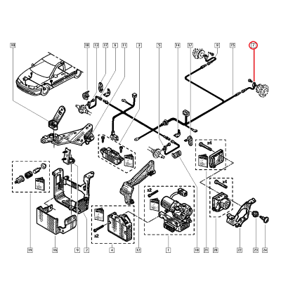 RENAULT LAGUNA 1 97> ABS KABLOSU ARKA SOL 7700416064