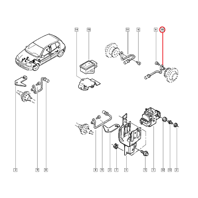 RENAULT CLİO 2 - II SYMBOL THALİA ABS KABLOSU ARKA SOL 7700411745 - 7700415682 (YERLİ)