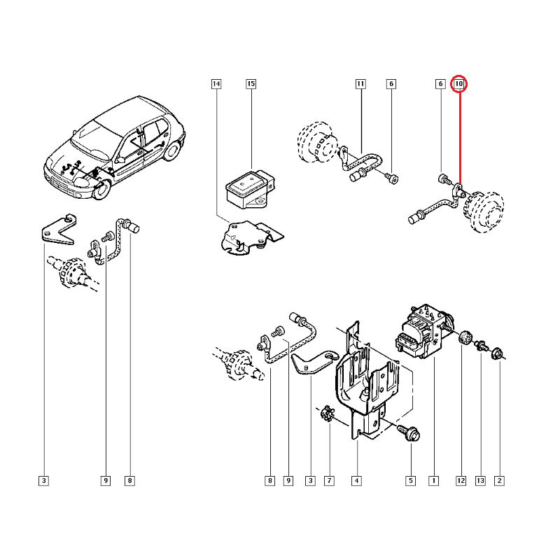 RENAULT CLİO 2 - II SYMBOL THALİA ABS KABLOSU ARKA SOL 7700411745 - 7700415682 (YERLİ)