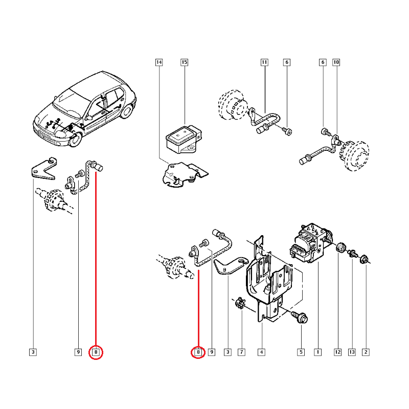 RENAULT CLİO 2 - II SYMBOL THALİA ABS KABLOSU ÖN SAĞ SOL 7700411747 - 7700415681 (DELPHI)