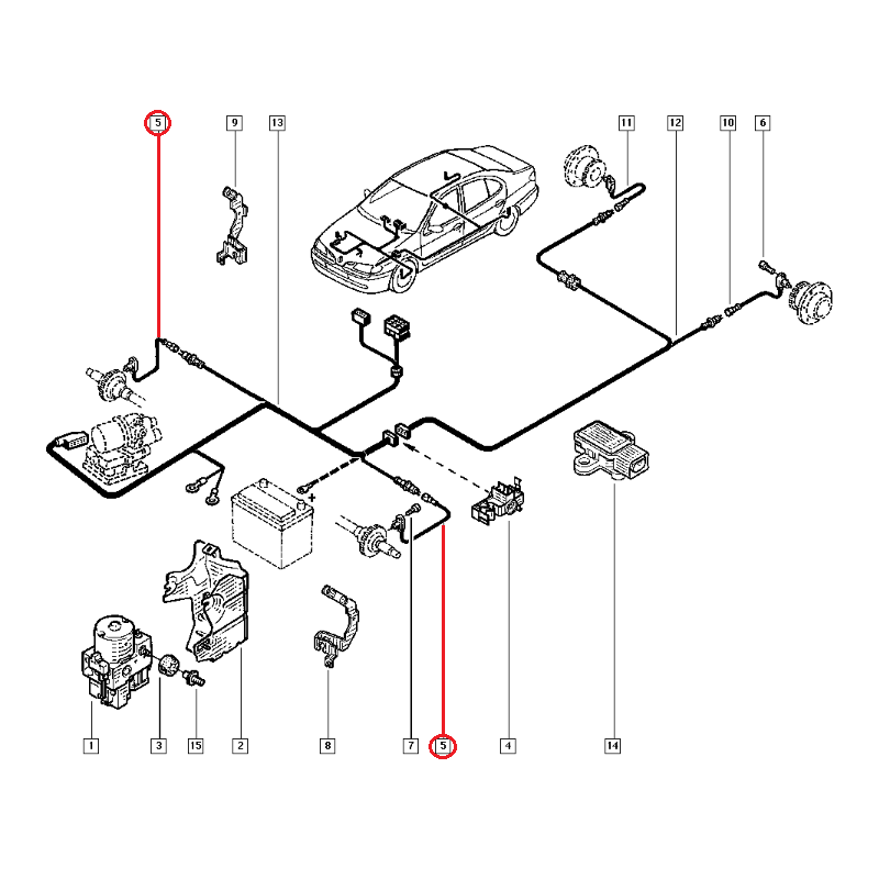 RENAULT MEGANE 1 ABS KABLOSU ÖN SAĞ SOL 7700429113 - 7700832768