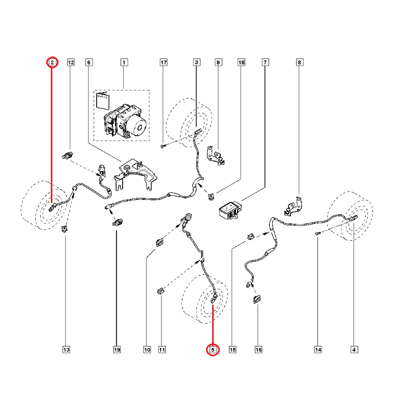 RENAULT CLİO 3 - III LOGAN 1 SANDERO 1 ABS KABLOSU ÖN SAĞ SOL 8200419177 - 479101292R