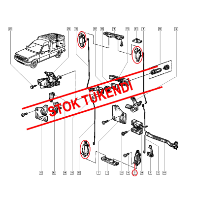 RENAULT EXPRESS BAGAJ KİLİDİ ALT ÜST 85> 7700763849