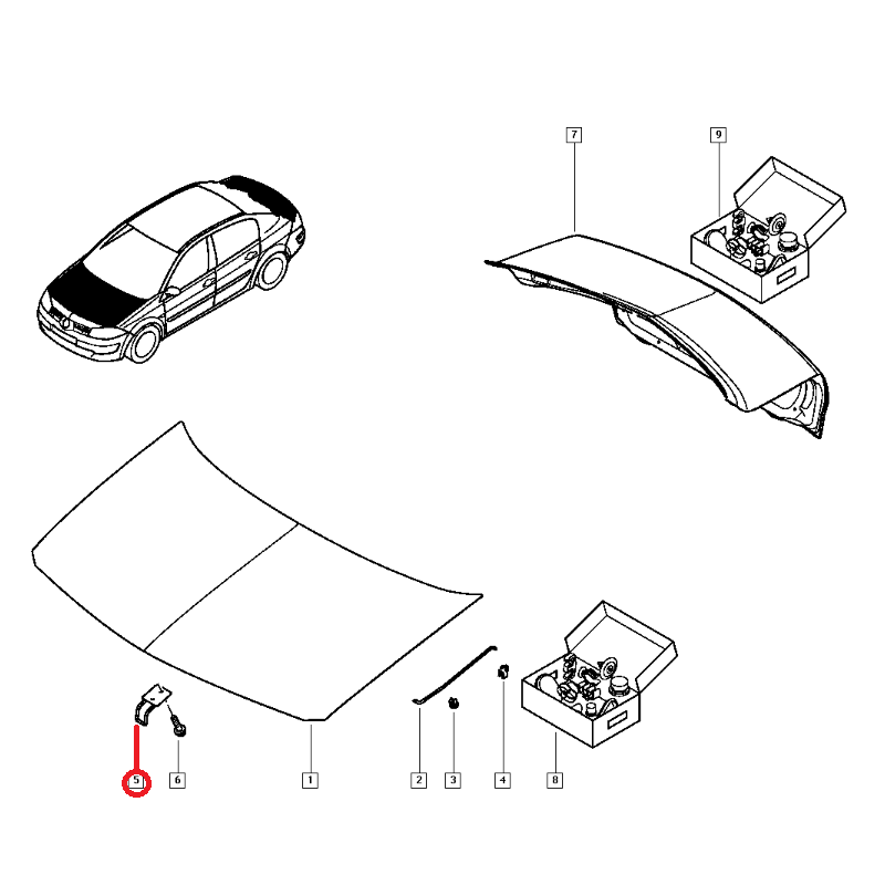 RENAULT MEGANE 2 - II KAPUT EMNİYET MANDAL DİLİ 7701475021