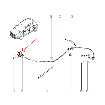 RENAULT SYMBOL 2 - II DOKKER STEPWAY SANDERO KAPUT KİLİDİ UÇ PLASTİĞİ 656016651R (YERLİ)