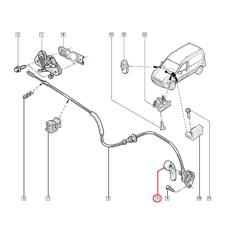 RENAULT KANGOO CLİO MEGANE MASTER KAPUT AÇMA MANDALI 7700834395
