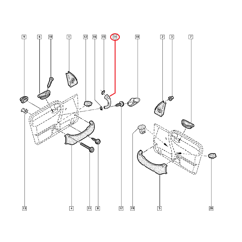 RENAULT KANGOO KAPI İÇ ÇEKME KOLU 8200109577